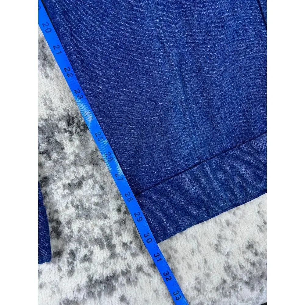 VTG 1970s Blue Denim Flare Disco Pants Size XS Hippy Pants Baggy Wide Leg
